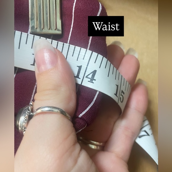 NWT Free People Burgundy Pinstriped Flares - Picture 13 of 15